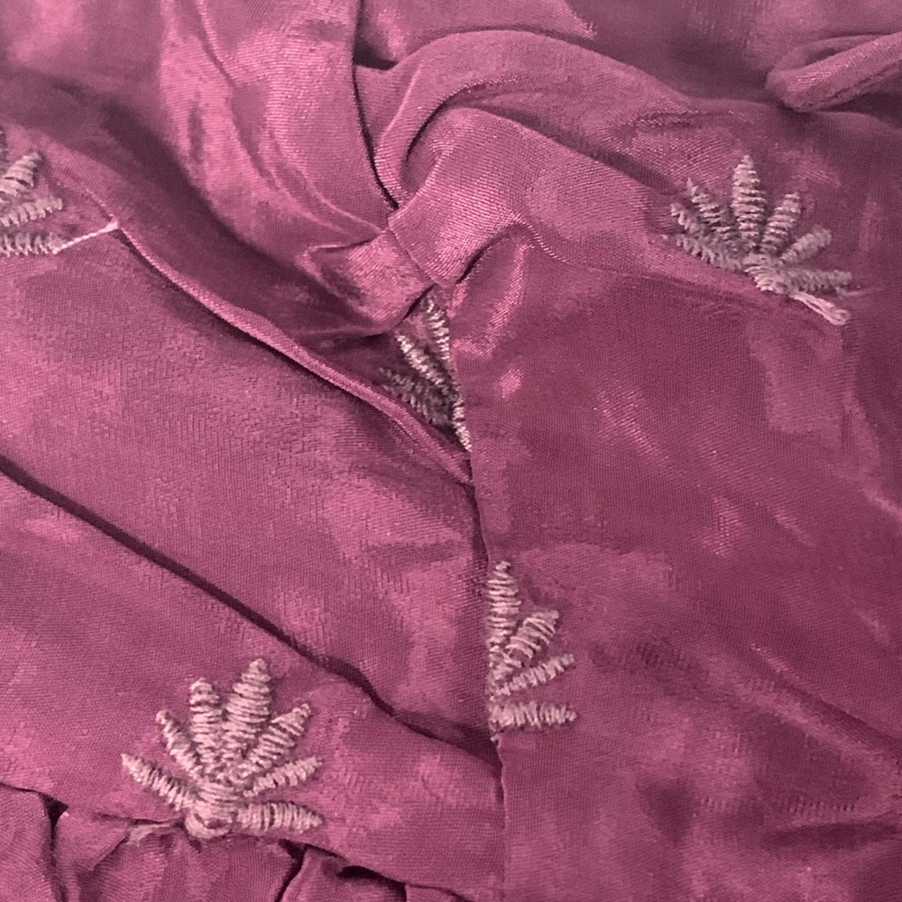 Intimately By Free People Plum Purple Jenna Boho Embroidered Top NWT Size Medium - Picture 7 of 10